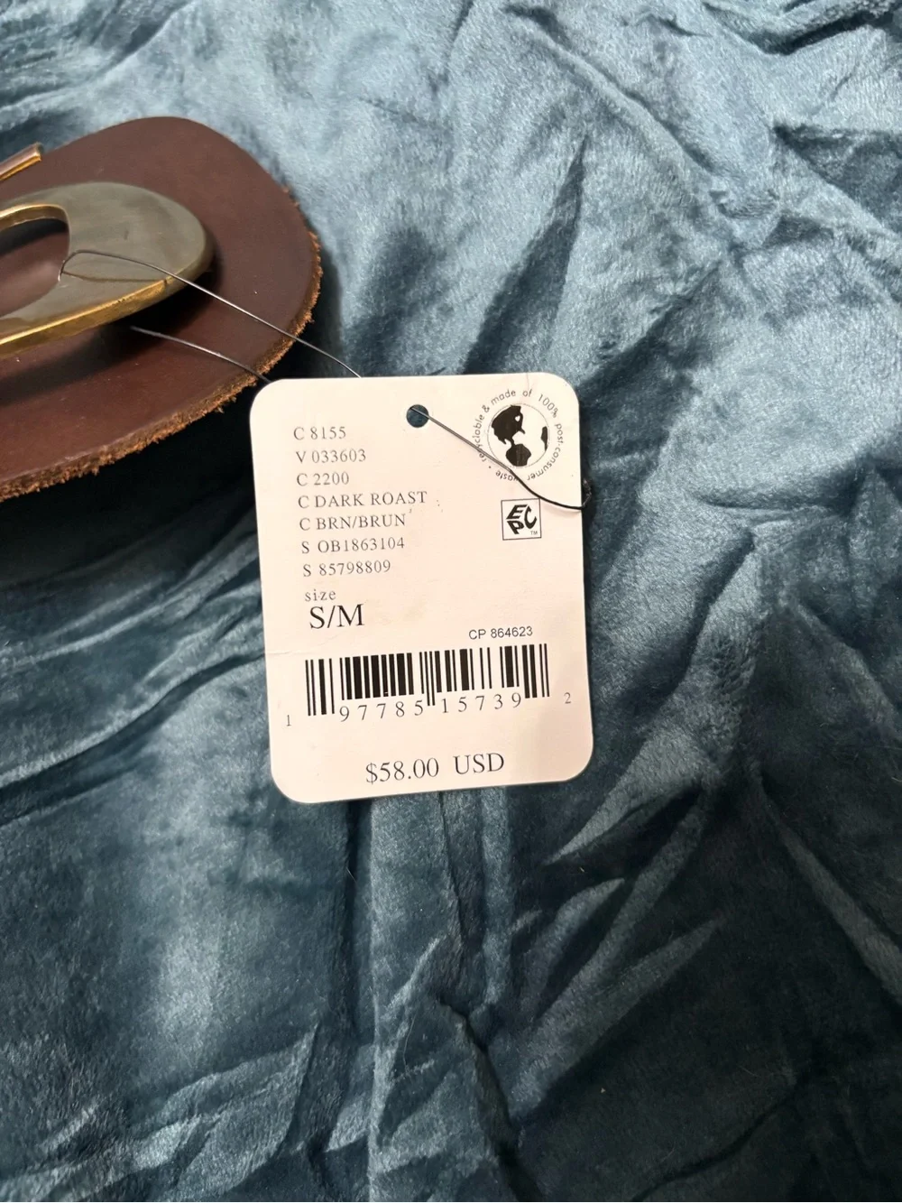 Free People Wide Brown Leather Belt with Brass Buckle. One small mark